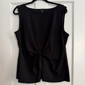 Ann Taylor Factory Black Sleeveless Tie-Front Blouse *flawed* XL